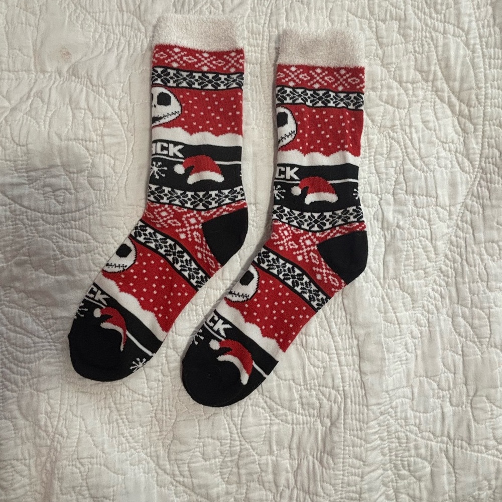 Festive Red and Black Holiday Socks